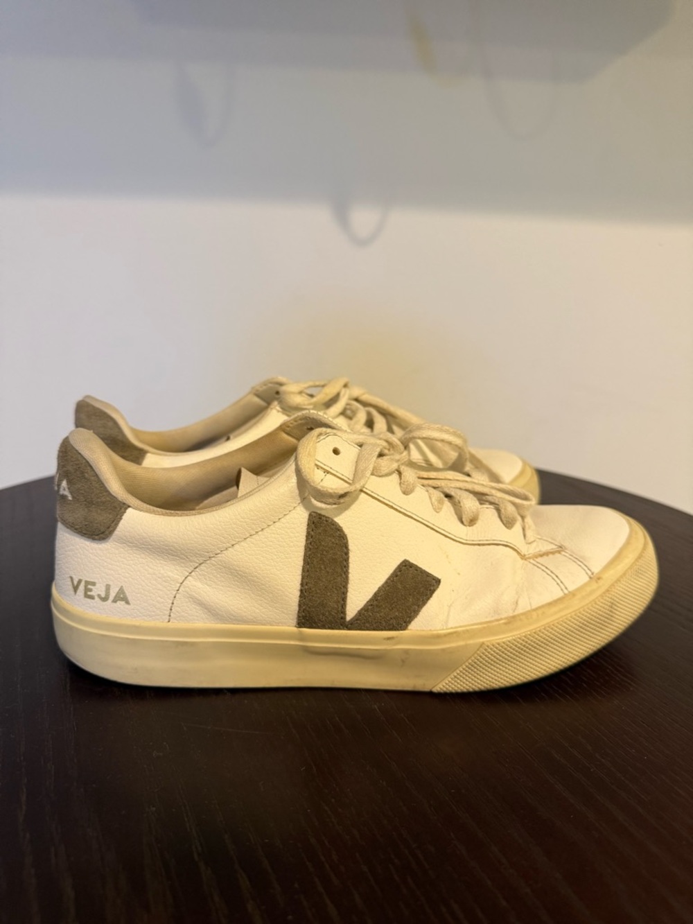 Veja Women’s Campo Chromefree Low-Top Sneaker in white/kaki - Picture 7 of 15